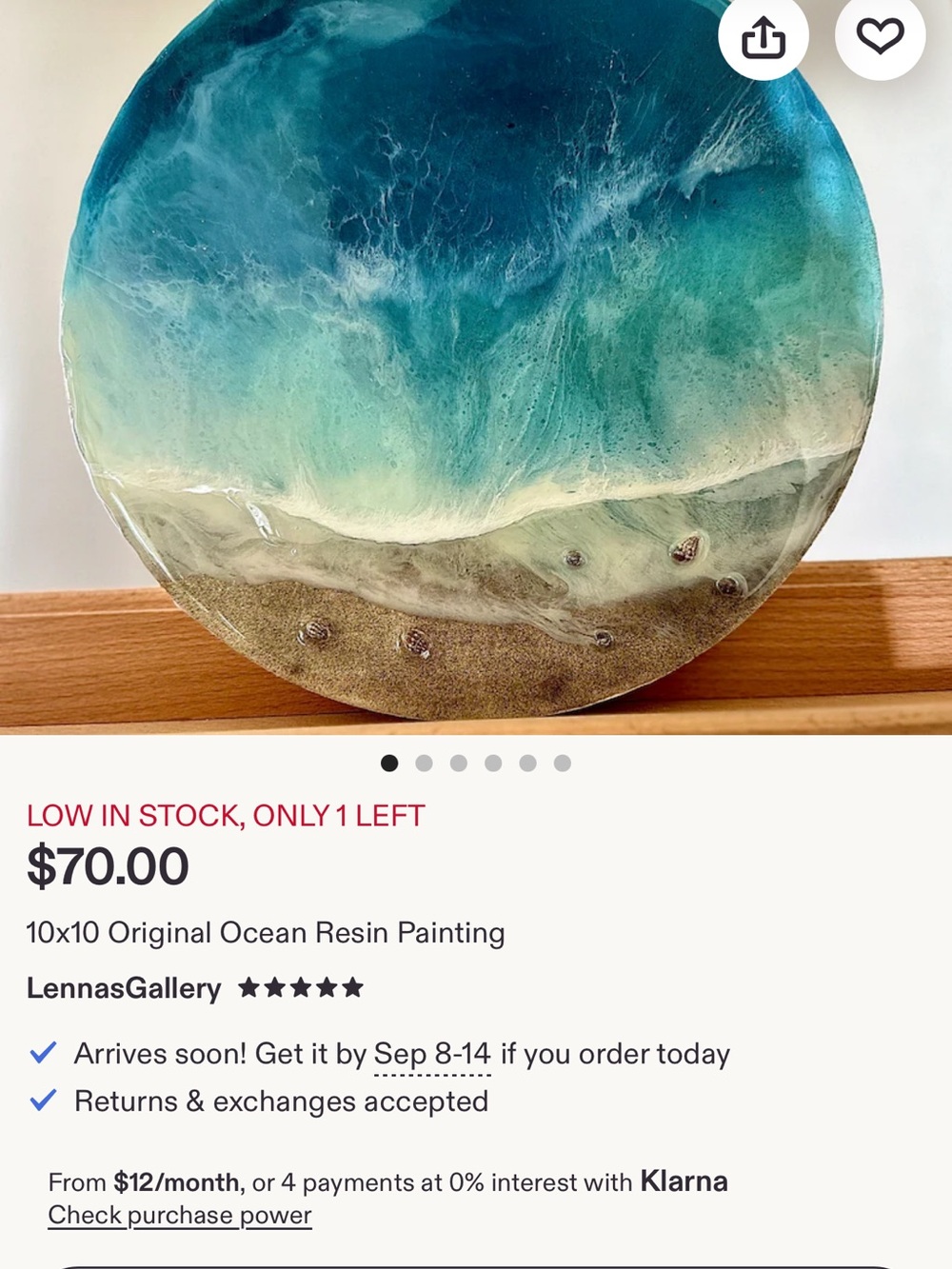 Ocean Resin Wall Art - Blue Green Beach Scene